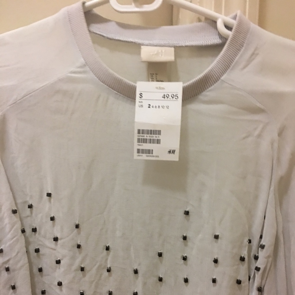 H&M Studded Crop Top Long Sleeve Elastic Bracelet